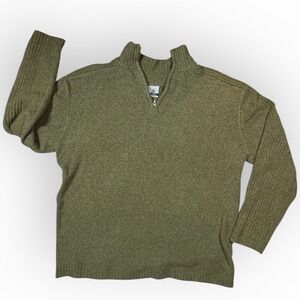 Colorado Clothing Mens OD Green Sweater 1/4 Zip Size XL Mock Neck Gorpcore Hike